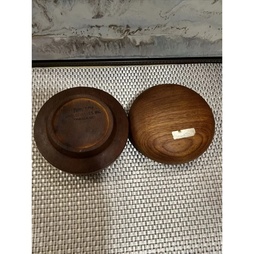 House Mates/ Teak Wood (2) Bowls Brown Made In  Thailand